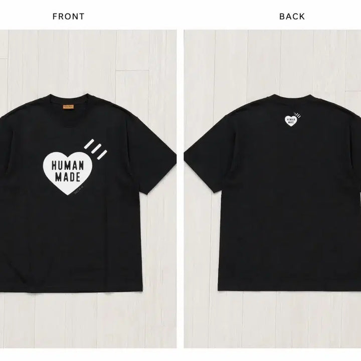 [BUNJANG] Human Made Heart Logo T-shirt - Black / 휴먼메이드 하트 반팔 티셔츠 블랙. L~3xl
