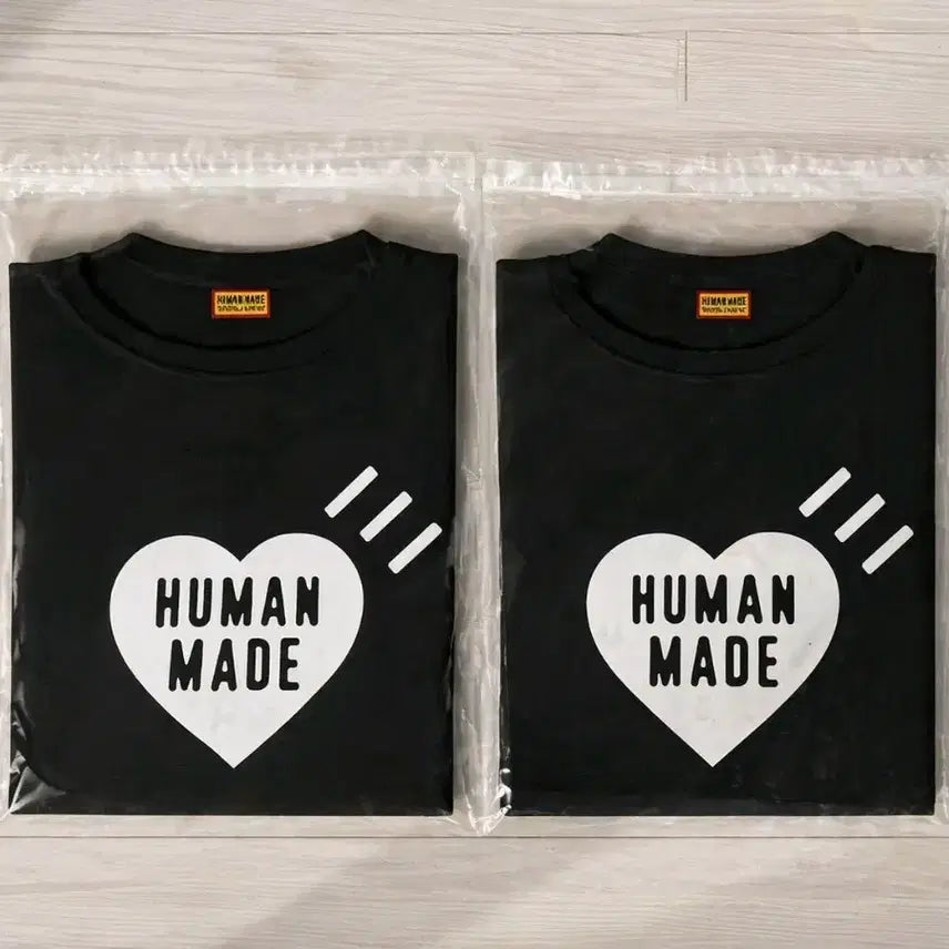 [BUNJANG] Human Made Heart Logo T-shirt - Black / 휴먼메이드 하트 반팔 티셔츠 블랙. L~3xl