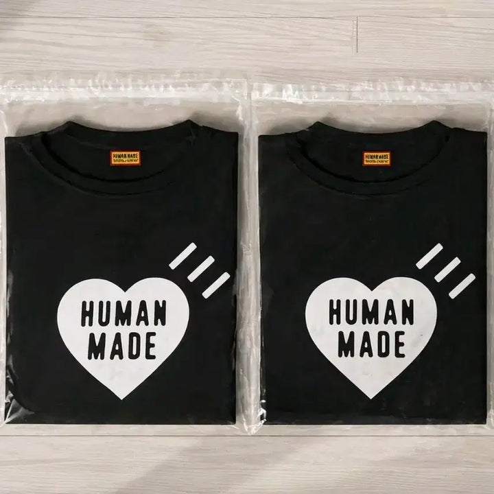 [BUNJANG] Human Made Heart Logo T-shirt - Black / 휴먼메이드 하트 반팔 티셔츠 블랙. L~3xl