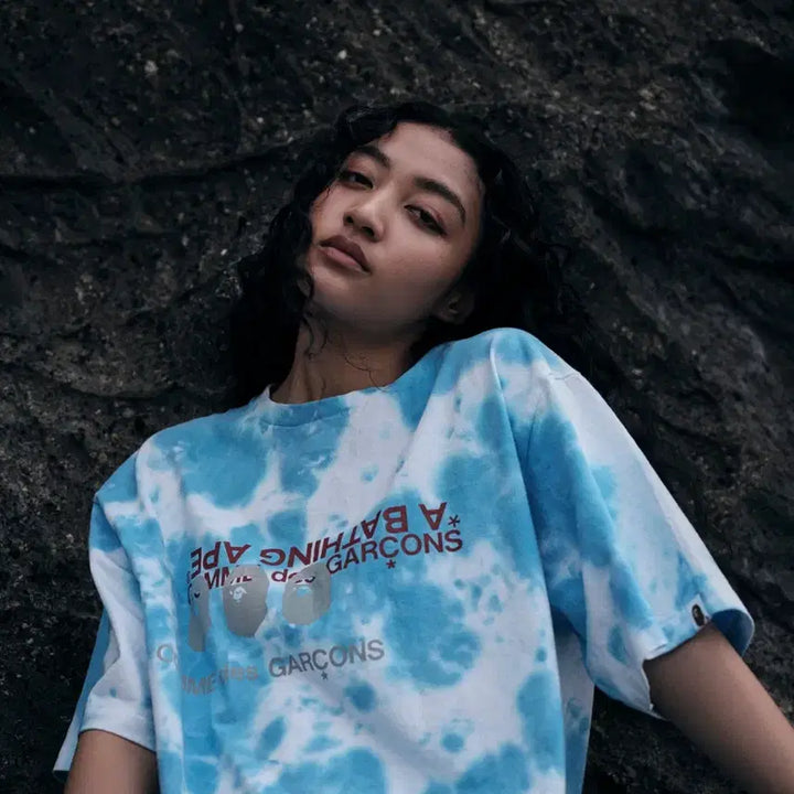 [BUNJANG] BAPE x Comme des Garçons Osaka Tie-dye T-shirt / 2XL] 베이프 x 꼼데가르송 오사카 타이다이 반팔 티셔츠 블루