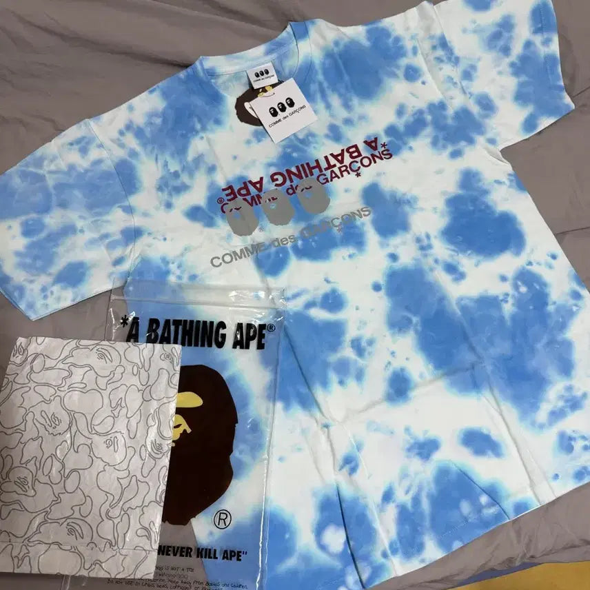 [BUNJANG] BAPE x Comme des Garçons Osaka Tie-dye T-shirt / 2XL] 베이프 x 꼼데가르송 오사카 타이다이 반팔 티셔츠 블루