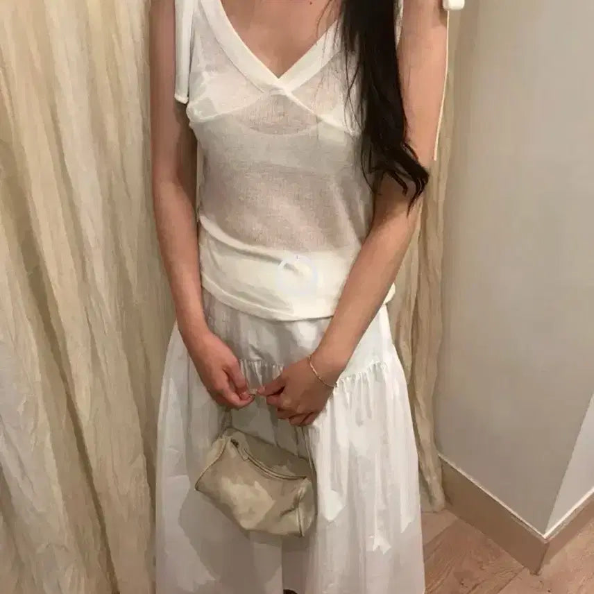 [BUNJANG] Liet Liel Vegetable Robe T-Shirt Bustier Set Ivory / 베지터블 로브 티셔츠 뷔스티에 세트 리에뜨