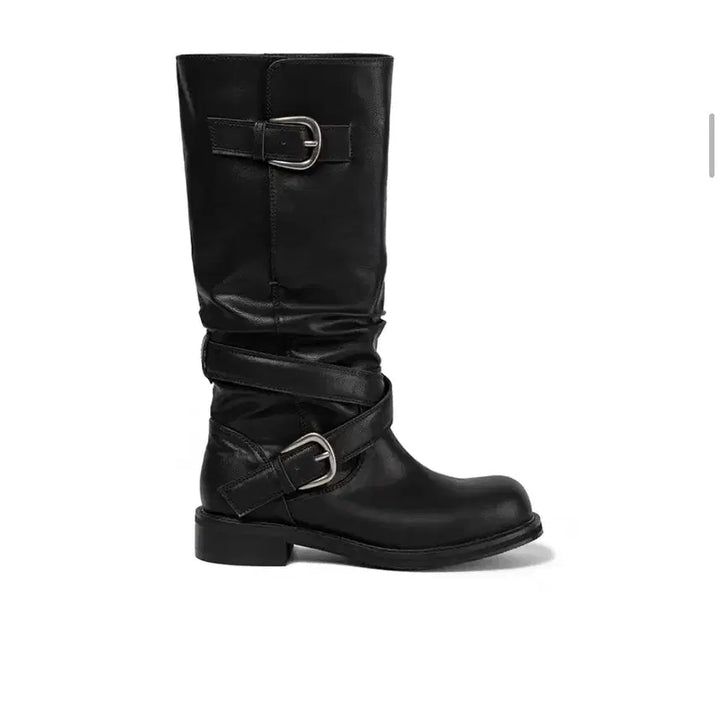 [BUNJANG] Buckle Fold-Down Boots / 기호 버클 부츠