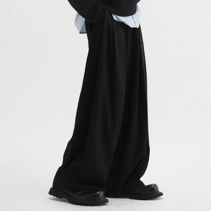 [BUNJANG] DNSR Multi-Pleats Wide Slacks - Size S / [S] DNSR 디앤써 멀티 플리츠 와이드 슬랙스