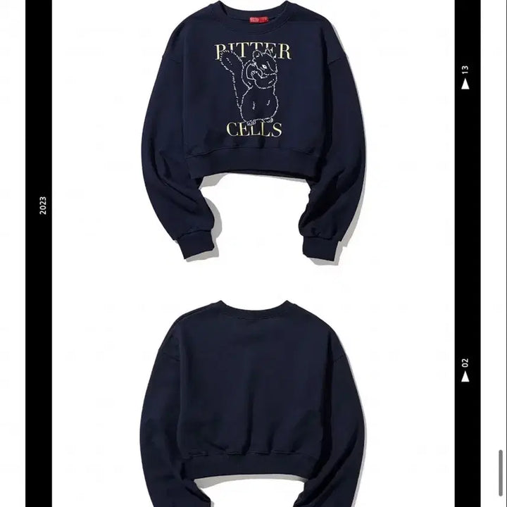 [BUNJANG] Bitter Cells Chipmunk Navy Sweatshirt / 비터셀즈 칩멍크 네이비 스웨트셔츠