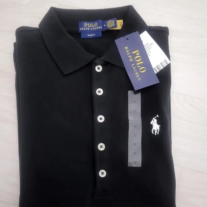 [SOLD OUT] 폴로 랄프로렌 슬림핏 블랙 반팔 카라티 M