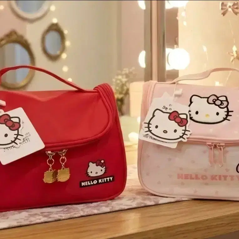 [BUNJANG] Hello Kitty Cosmetic Pouch / 헬로키티 화장품 파우치 키티 다용도 파우치 핑크/레드 새상품