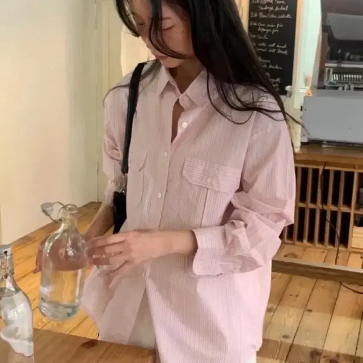 [BUNJANG] Jinsim Your Shirt Striped Shirt / [새상품]진심 유어 셔츠 스트라이프 셔츠 리에뜨 미엘 르버터 베르가못