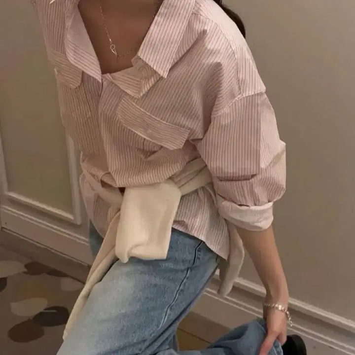 [BUNJANG] Jinsim Your Shirt Striped Shirt / [새상품]진심 유어 셔츠 스트라이프 셔츠 리에뜨 미엘 르버터 베르가못