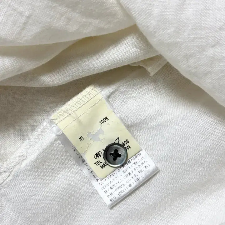 [BUNJANG] Prit Linen Henley Neck Shirt White / 린넨 헨리넥 셔츠 화이트