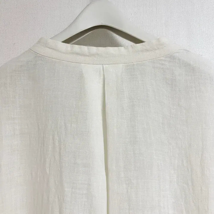 [BUNJANG] Prit Linen Henley Neck Shirt White / 린넨 헨리넥 셔츠 화이트