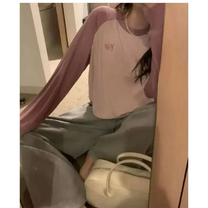 [BUNJANG] Pretty Young Thing Forest Letter Raglan Cropped T-Shirt / 포스터 poster 레글런 나그랑 크롭 티셔츠 프리티영띵 포레스트 리터