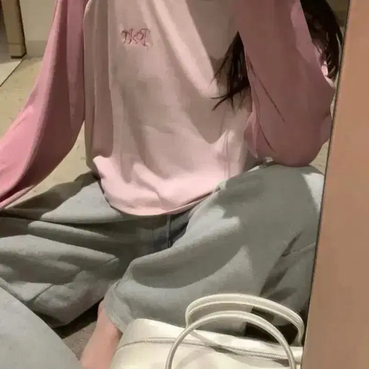 [BUNJANG] Pretty Young Thing Forest Letter Raglan Cropped T-Shirt / 포스터 poster 레글런 나그랑 크롭 티셔츠 프리티영띵 포레스트 리터