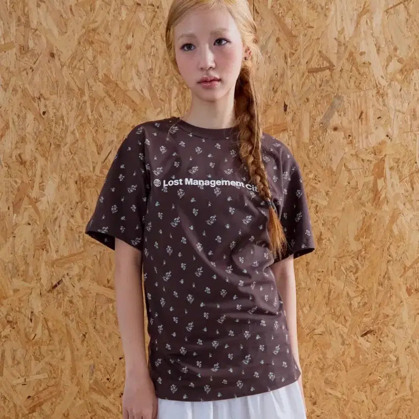 [BUNJANG] LMC Flower Collection Brown T-shirt / LMC 플라워 컬렉션 반팔