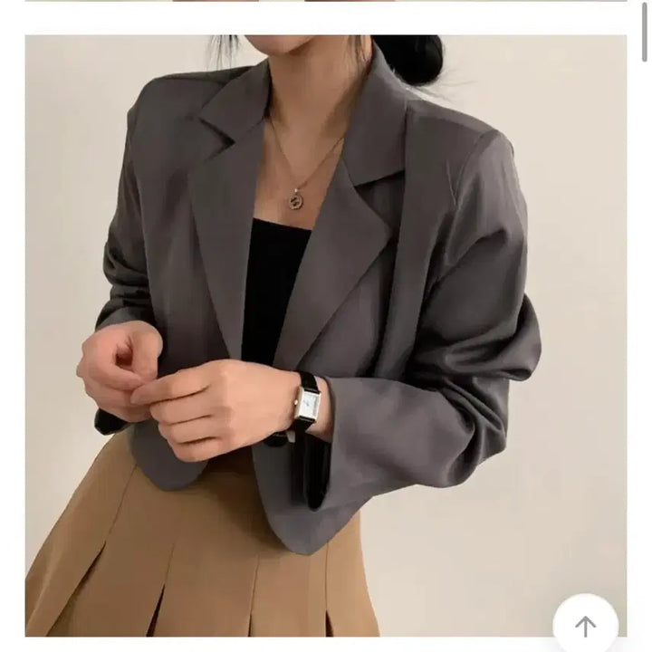 [BUNJANG] Gray Cropped Jacket / 그레이 크롭 자켓