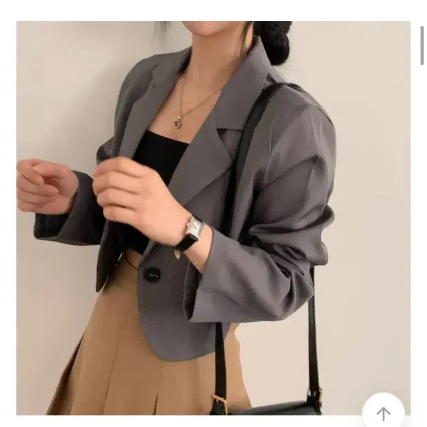 [BUNJANG] Gray Cropped Jacket / 그레이 크롭 자켓