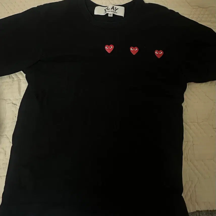 [BUNJANG] Comme des Garçons PLAY Heart T-Shirt Black / 꼼데가르송 플레이 하트 반팔 티셔츠 검정색