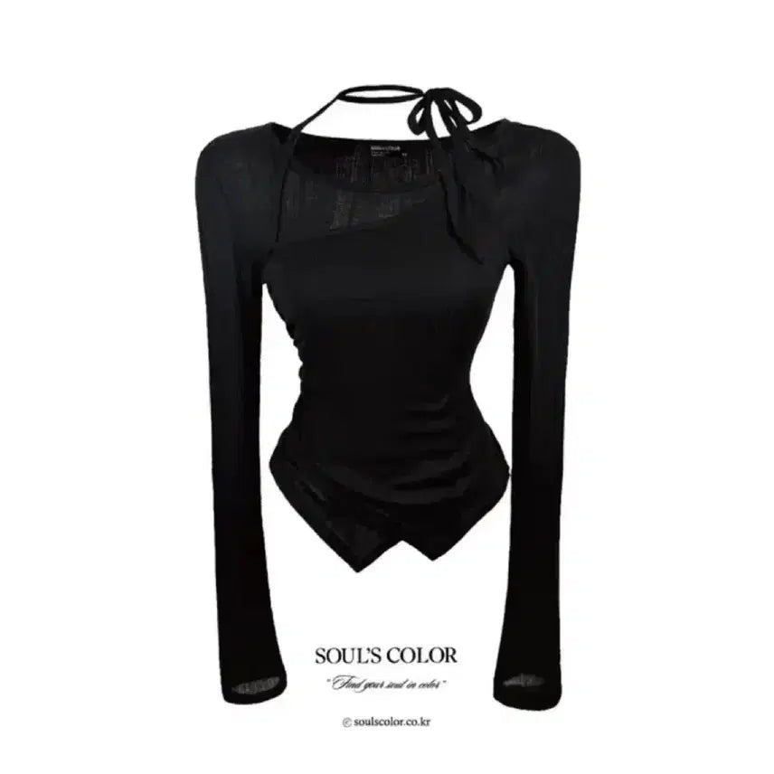 [BUNJANG] soulscolor Bella Layered Halter Top / SOULSCOLOR Bella 레이어드 홀터 탑 긴팔티