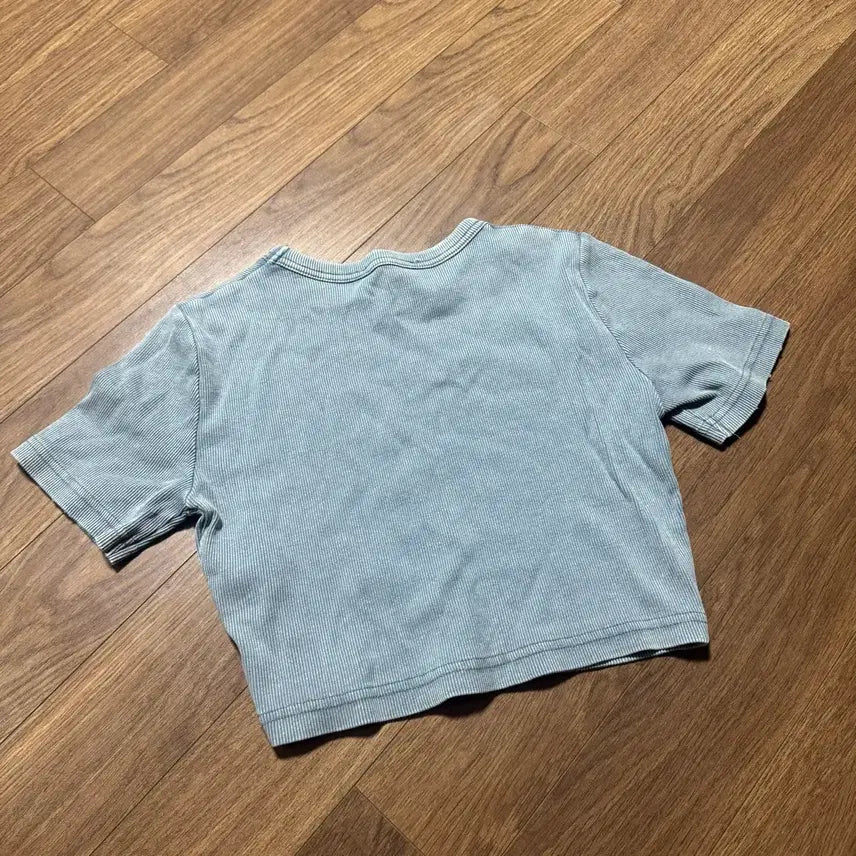 [BUNJANG] Zara Vintage Blue Cropped T-Shirt - Size M / 자라 빈티지 블루 크롭 티 M