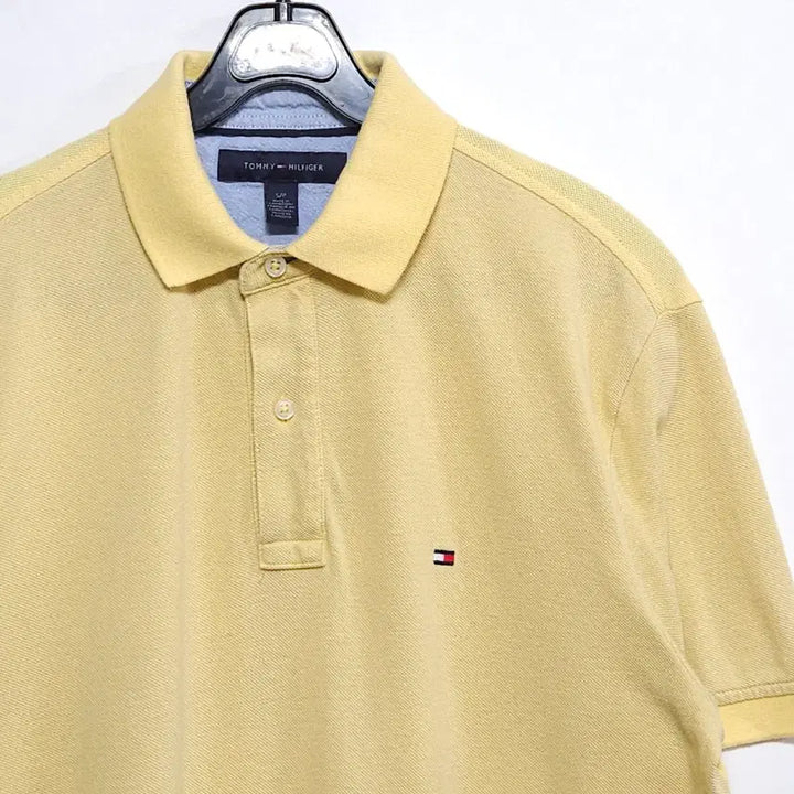 [BUNJANG] Tommy Hilfiger Yellow Short Sleeve Polo T-Shirt / 95 타미힐피거 옐로우 반팔 카라티 100슬림 여름 인기 컬러