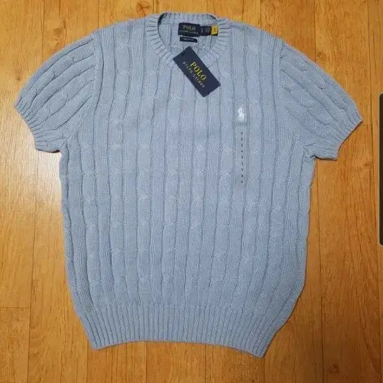 [BUNJANG] Polo Ralph Lauren Cable Knit Short Sleeve Sweater / (신형, 정품, 새옷)폴로 랄프로렌 꽈배기 케이블 반팔 니트,55~66