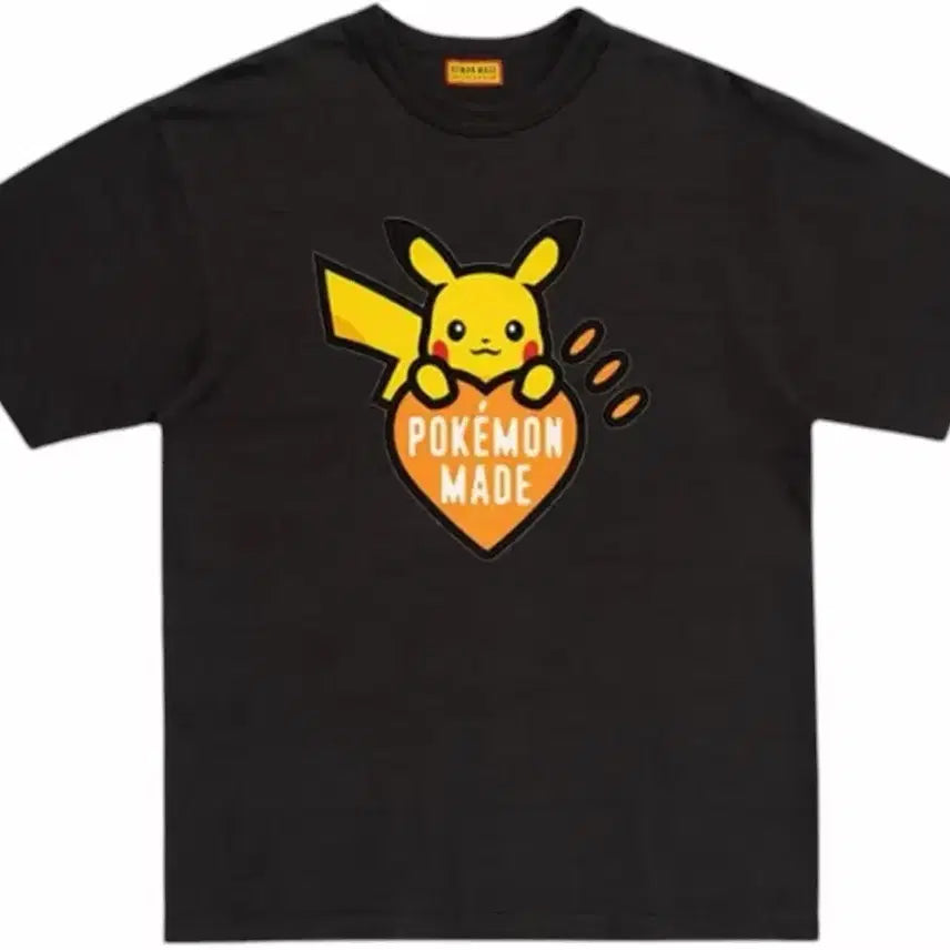 [BUNJANG] Human Made Pokemon Graphic T-shirt Black Orange / 2XL] 휴먼 메이드 x 포켓몬 그래픽 티셔츠 블랙 오렌지 시부야한정