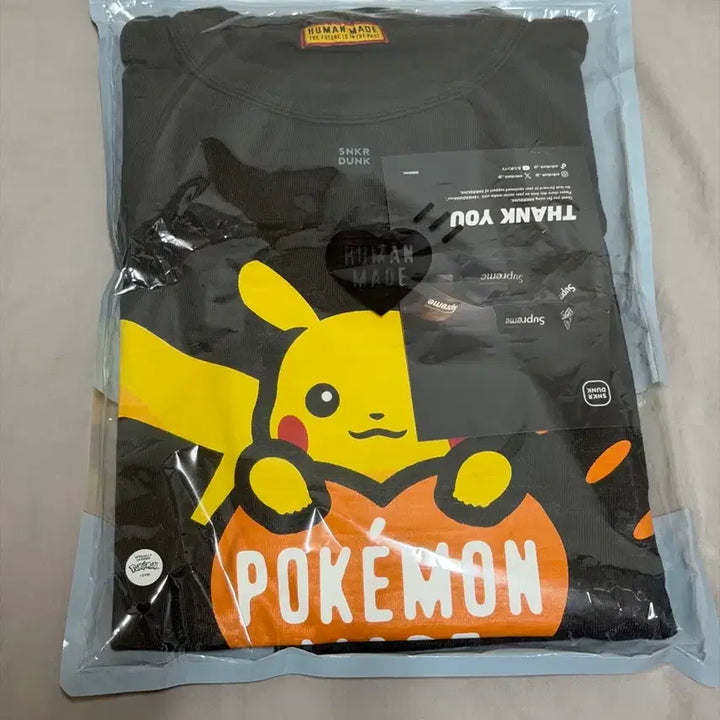 [BUNJANG] Human Made Pokemon Graphic T-shirt Black Orange / 2XL] 휴먼 메이드 x 포켓몬 그래픽 티셔츠 블랙 오렌지 시부야한정