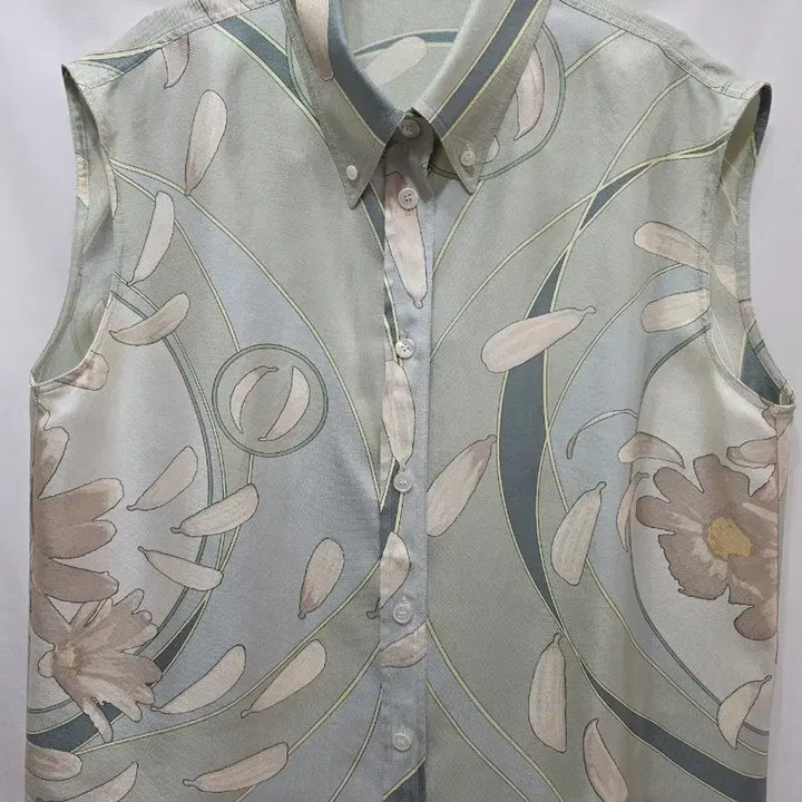 [BUNJANG] Hermes Flower Vintage Silk Sleeveless Shirt / (정품)에르메스 플라워 빈티지 실크 민소매 셔츠