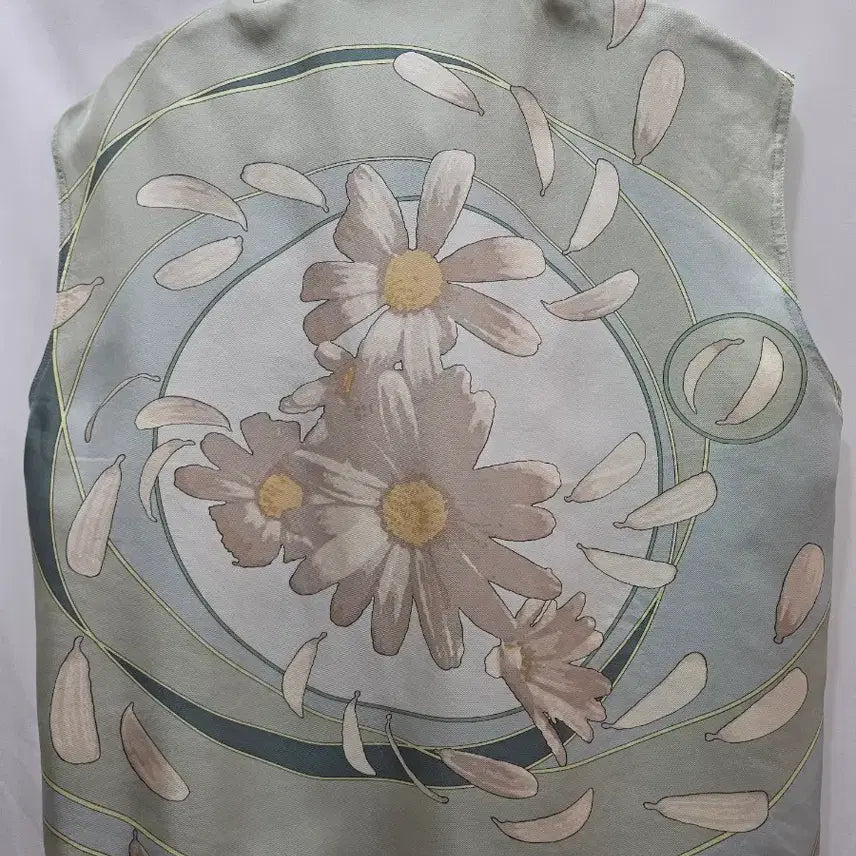 [BUNJANG] Hermes Flower Vintage Silk Sleeveless Shirt / (정품)에르메스 플라워 빈티지 실크 민소매 셔츠