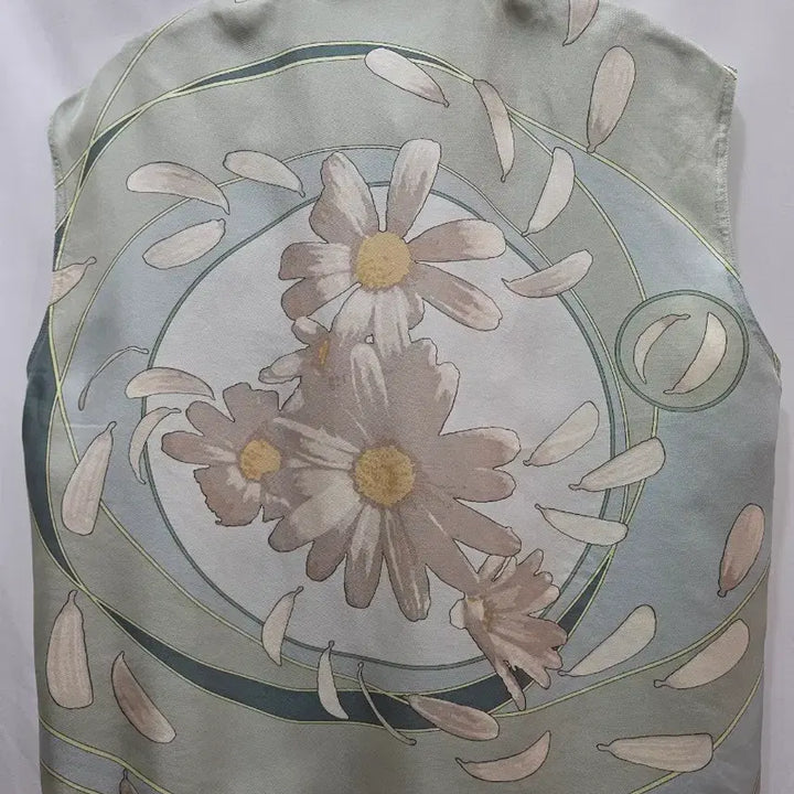 [BUNJANG] Hermes Flower Vintage Silk Sleeveless Shirt / (정품)에르메스 플라워 빈티지 실크 민소매 셔츠