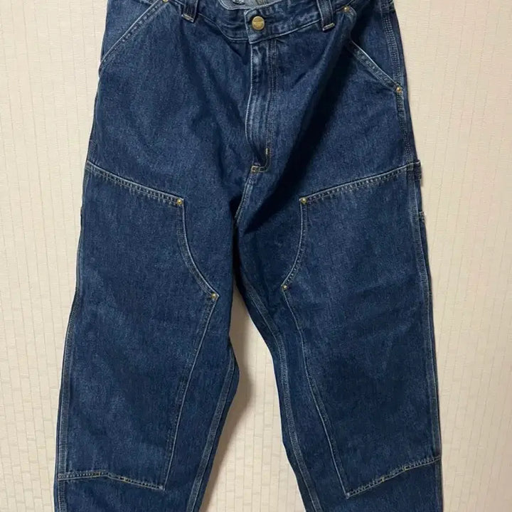 [BUNJANG] Carhartt WIP Nash Loose Fit Double Knee Pants Blue Stone Washed / 칼하트 WIP 내쉬 루즈 핏 더블 니 팬츠 블루 스톤 워시드