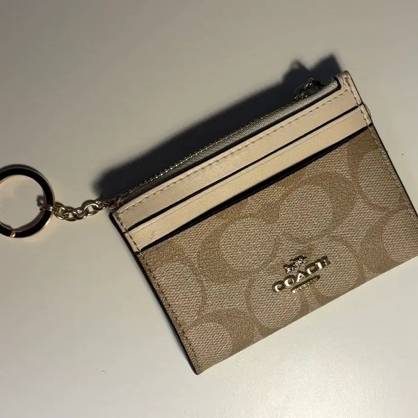 [BUNJANG] Coach Beige Card Holder with Keychain / 코치 coach 카드지갑