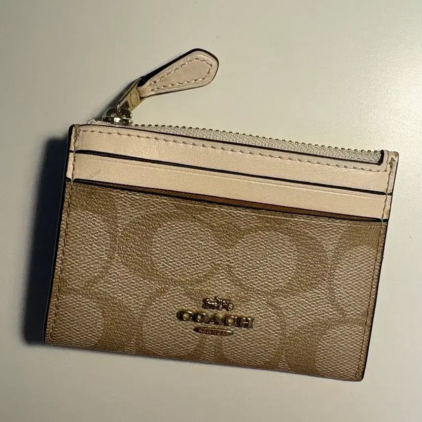 [BUNJANG] Coach Beige Card Holder with Keychain / 코치 coach 카드지갑