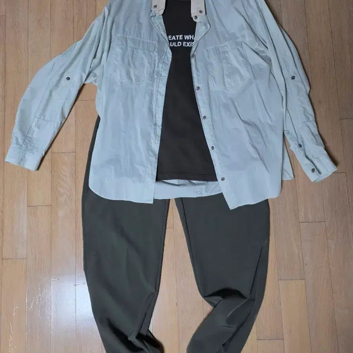 [BUNJANG] System Mint Corduroy Collar Shirt / 시스템 남방 민트 골덴카라 셔츠 82-94-160