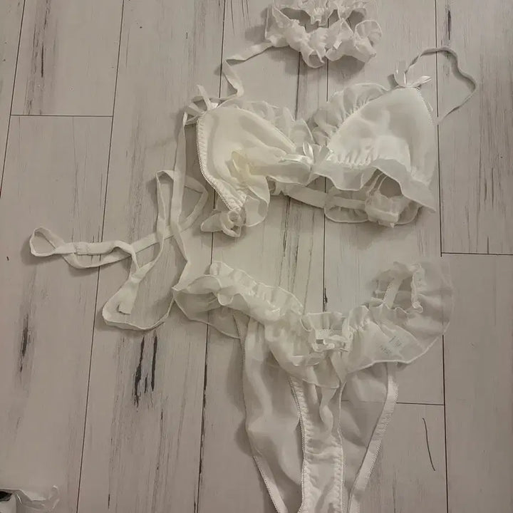 [BUNJANG] White Lace Lingerie Set / 섹시 화이트 레이스 란제리 세트
