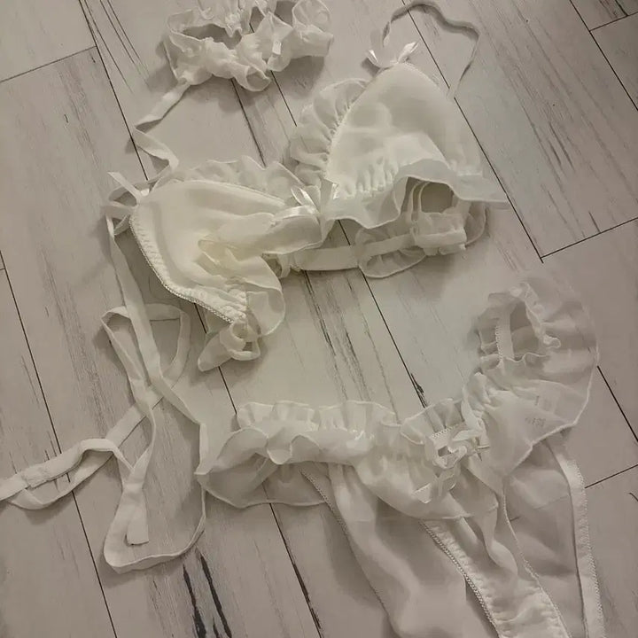 [BUNJANG] White Lace Lingerie Set / 섹시 화이트 레이스 란제리 세트