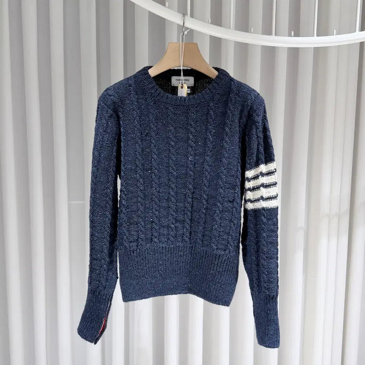[SOLD OUT] (A+/3) / 톰브라운 사선완장 도네갈 트위스트 케이블 니트 스웨터