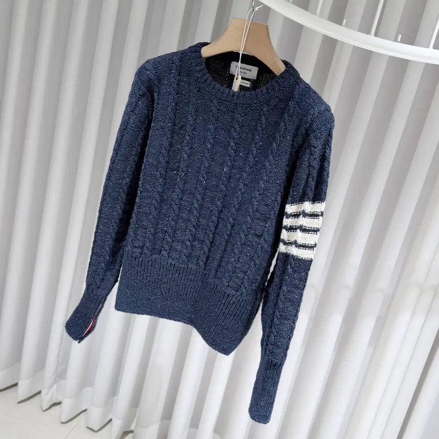 [SOLD OUT] (A+/3) / 톰브라운 사선완장 도네갈 트위스트 케이블 니트 스웨터