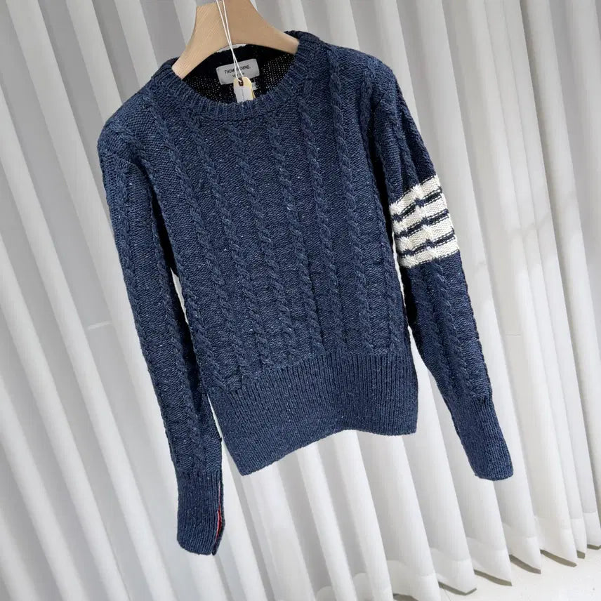 [SOLD OUT] (A+/3) / 톰브라운 사선완장 도네갈 트위스트 케이블 니트 스웨터