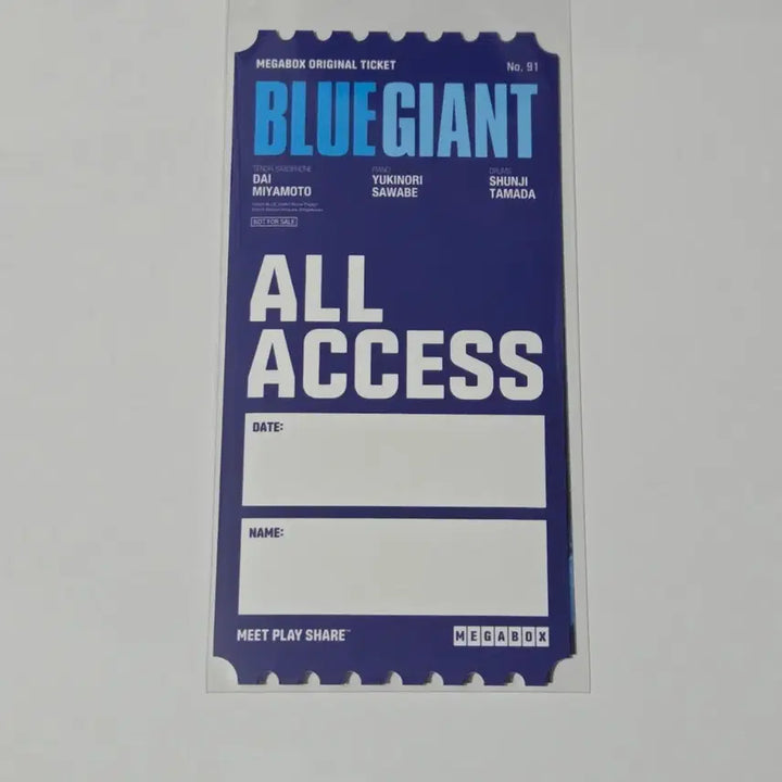 [BUNJANG] Blue Giant Original Ticket / 블루 자이언트 오리지널티켓