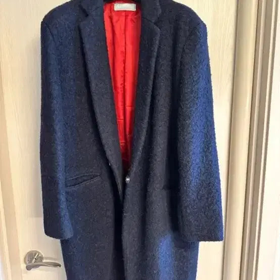 [BUNJANG] FLAME HOMME Navy Wool Blend Long Coat / FLAME HOMME 네이비 롱 코트