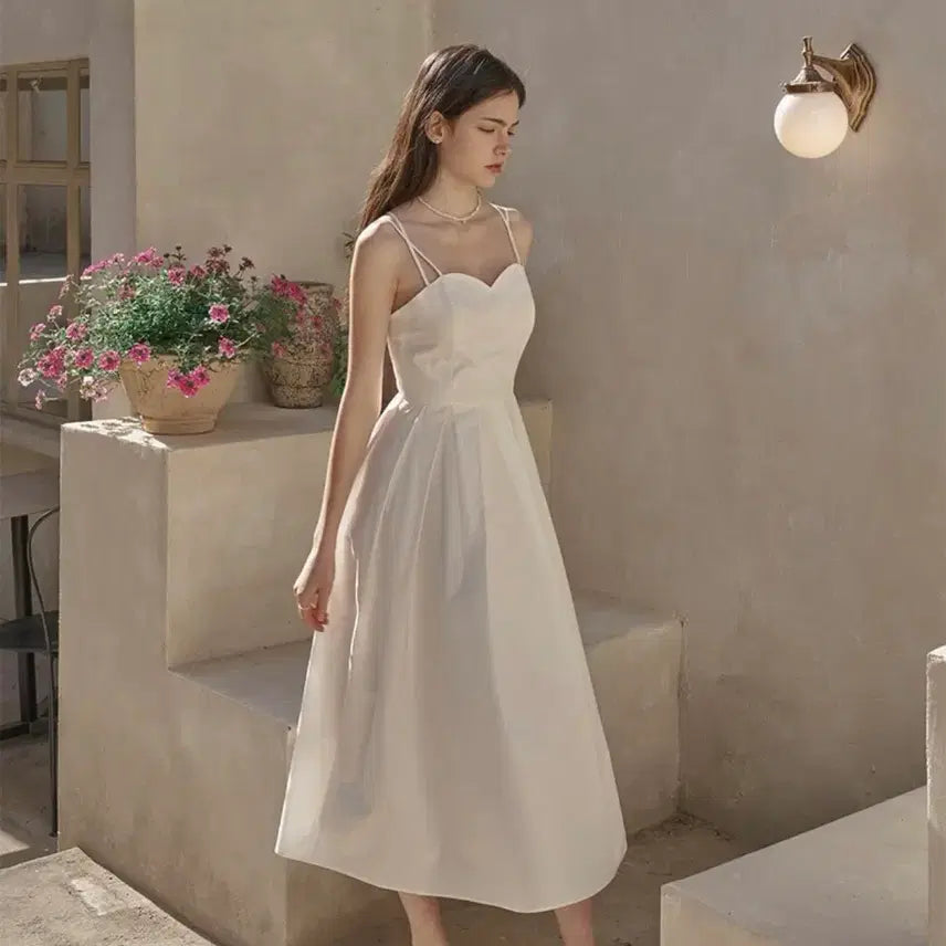 [BUNJANG] Floome Classic Heart Bustier Dress White S / 플로움 Classic Heart Bustier Dress 화이트 S