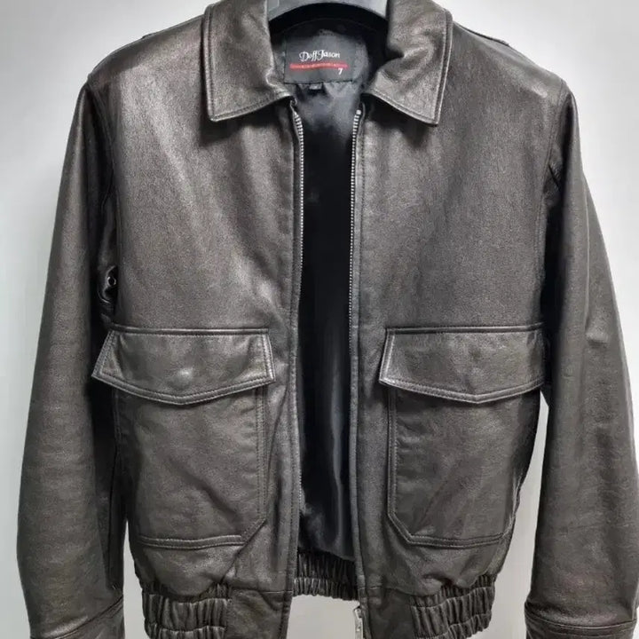 [BUNJANG] Dopejason A-2 Premium Vegetable Leather Jacket - Black / 도프제이슨 A-2 프리미엄 베지터블 레더 가죽자켓 블랙