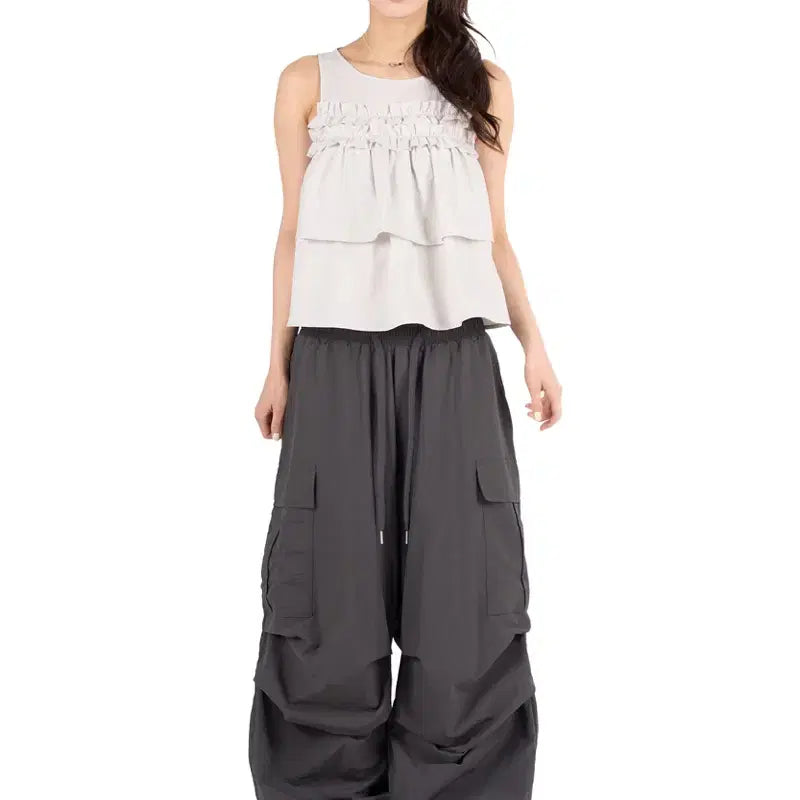 [BUNJANG] Rikim Day Nylon Cargo Pants Charcoal / [새상품] 릿킴 데이 나일론 카고팬츠