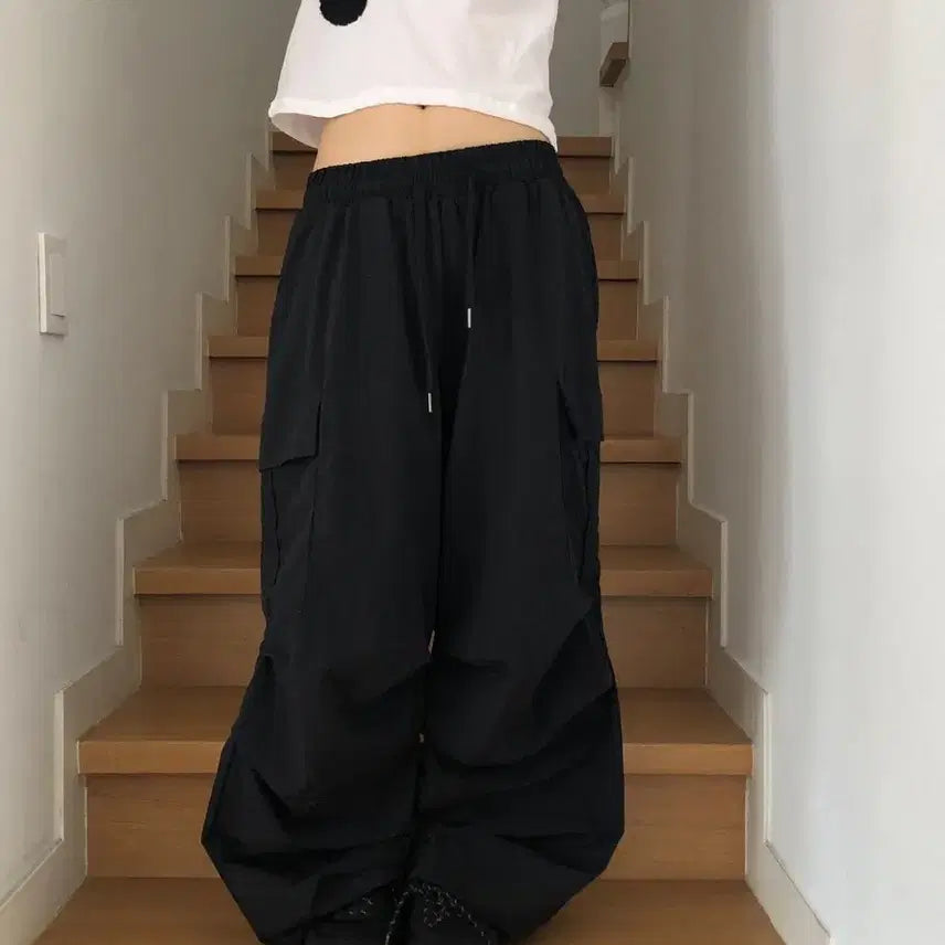 [BUNJANG] Rit Kim Day Nylon Cargo Pants Black / [새상품] 릿킴 데이 나일론 카고팬츠