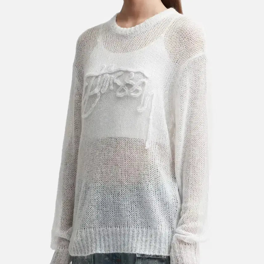 [BUNJANG] Stussy Loose Knit Logo Sweater / 스투시 루즈 니트 로고 스웨터
