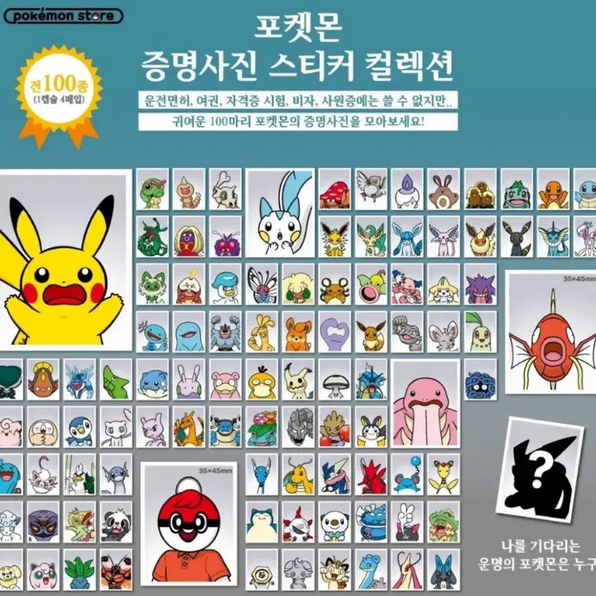 [BUNJANG] Pokemon Photo Full Set / 포켓몬 증명사진 1,2탄 전종 풀 세트