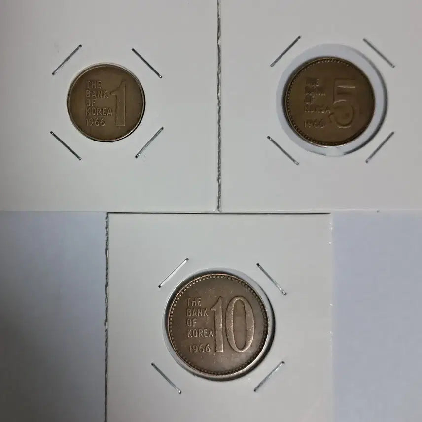 [BUNJANG] 1966 1 KRW, 5 KRW, 10 KRW First Year Circulation Coin Set / 1966년 1원 5원 10원 초년도 사용제 3종