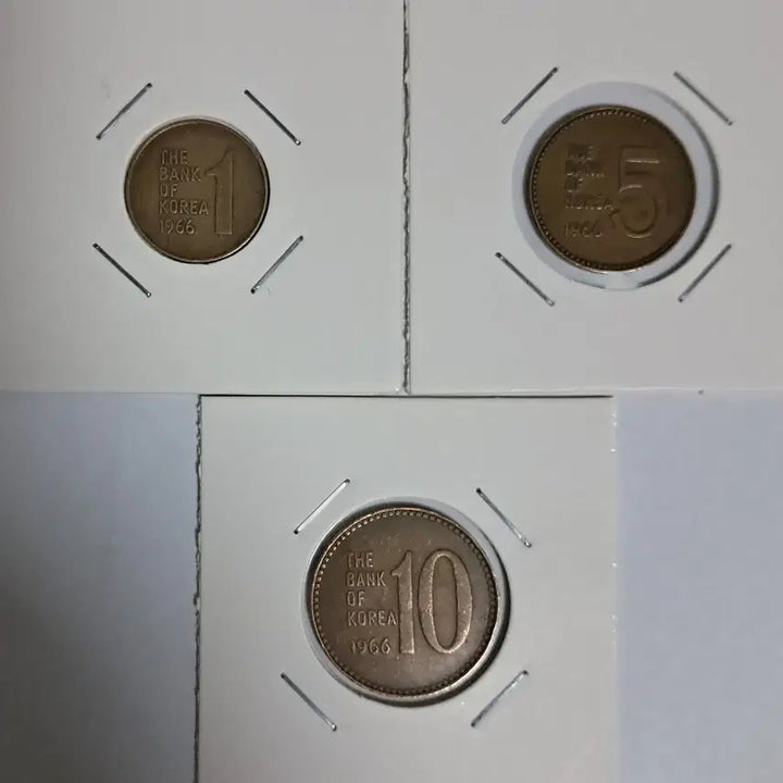 [BUNJANG] 1966 1 KRW, 5 KRW, 10 KRW First Year Circulation Coin Set / 1966년 1원 5원 10원 초년도 사용제 3종
