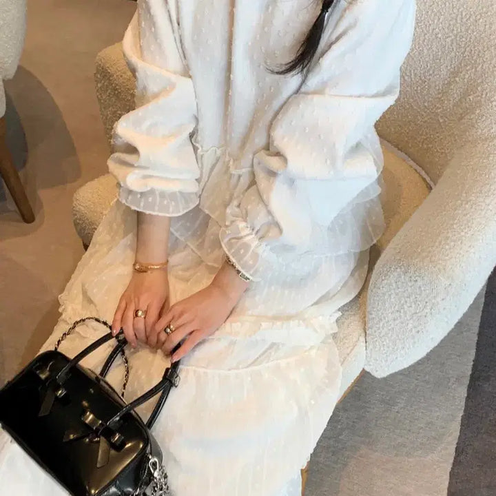 [BUNJANG] ByCini Popcorn Lace Two-Piece Set / 바이씨니 제작 팝콘레이스투피스 오리지날 기장
